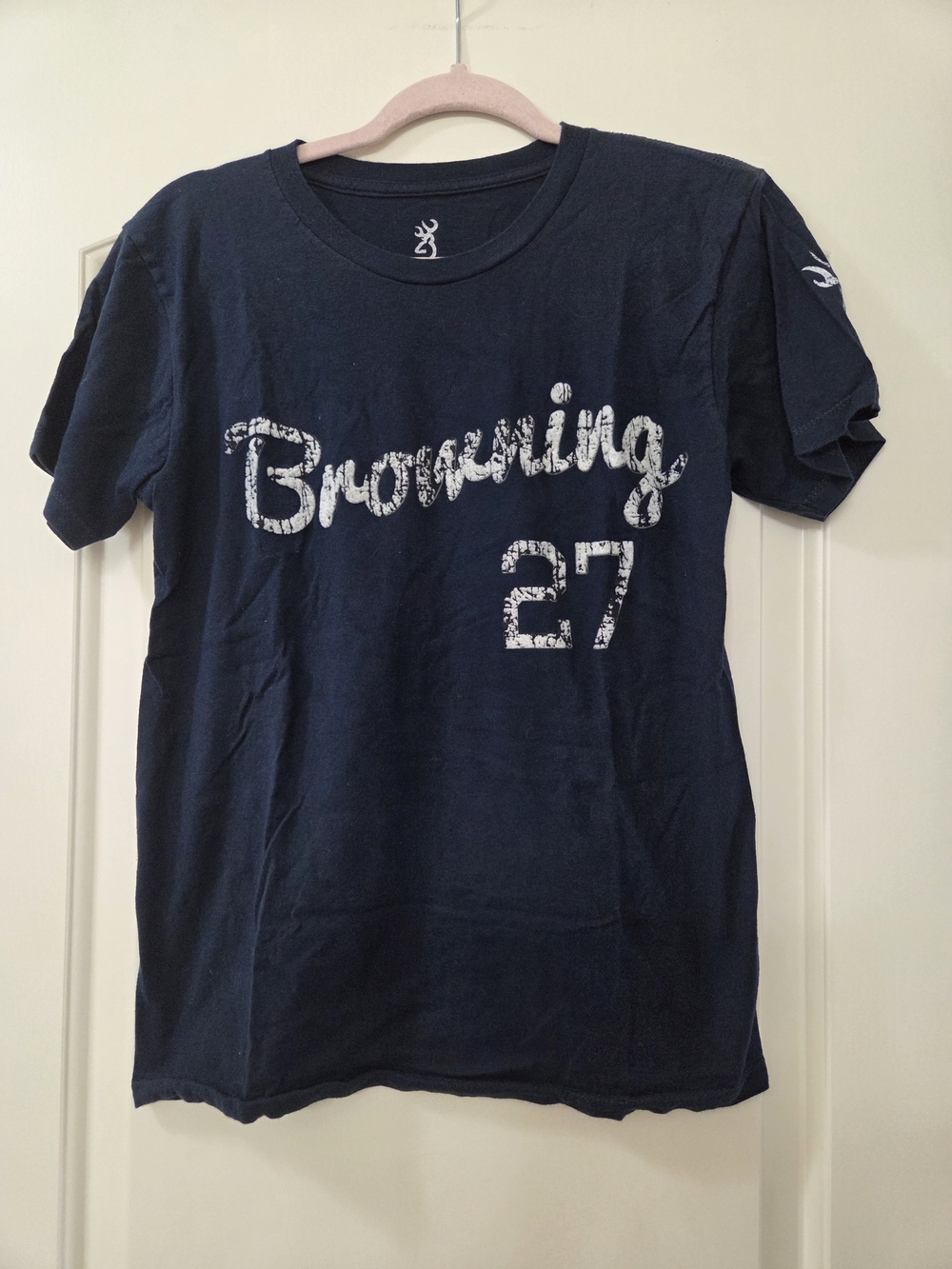 Browning Navy and White Logo Tee